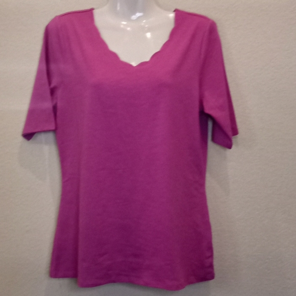 Lemon Way Pink Scalloped Neck Knit Top - Picture 7 of 13